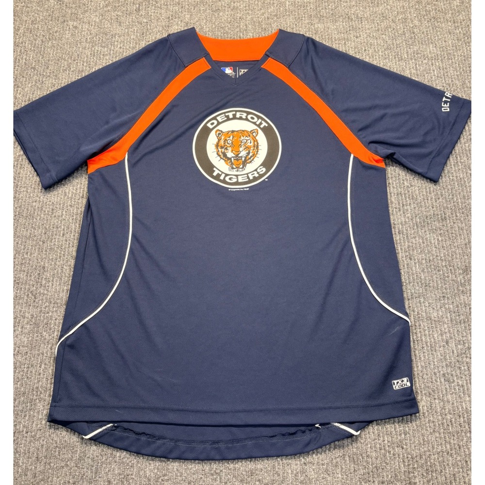 Detroit Tigers MLB Genuine Merchandise TX3 COOL Navy Blue Jersey Mens XL